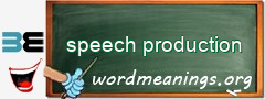 WordMeaning blackboard for speech production